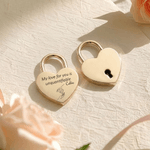 Personalised Romantic Love Name Date Design Heart-Shaped Lock with Key Wedding Anniversary Valentine's Day Gift for Couple