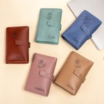 Personalized Birth Flower Cable Charger Leather Storage Bag with Name and Compartments Digital Accessories Birthday Travel Gift for Women Travelers