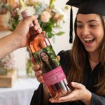 Personalized Graduation Photo Waterproof Wine Stickers Labels with Name Text and Year Graduation Gift for Graduates