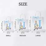 Personalized Cute Peter Rabbit Initial Clear Gift Bag with Name and Pink Bow Ribbon Easter Party Favors Gift for Kids