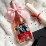Personalized Graduation Photo Waterproof Wine Stickers Labels with Name Text and Year Graduation Gift for Graduates