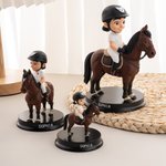 Personalized Cute 3D Photo Horse Riding Figurine with Name Desktop Decoration Birthday Gift for Equestrian Lovers