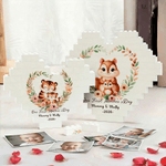 Personalized Rabbit Tiger Mother Baby Animal Heart Building Brick Puzzles with Text and Year First Mother's Day Gift for Mom