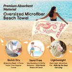 Personalised Multicolour Ocean Animals Quick Dry Oversized Beach Towel with Name Travel Essentials Birthday Summer Holiday Party Gift for Ocean Lover