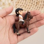 Personalized Cute 3D Photo Horse Riding Figurine with Name Desktop Decoration Birthday Gift for Equestrian Lovers