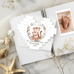 Personalized Rabbit Tiger Mother Baby Animal Heart Building Brick Puzzles with Text and Year First Mother's Day Gift for Mom