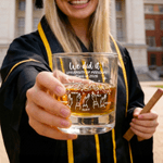 Personalised We Did It Graduation Cap Design Whiskey Glasses with Name and Coaster Party Supplies Graduation Gift for Whiskey Lovers Graduates
