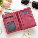 Personalised Cute Cartoon Kid Line Drawing PU Leather Wristlet Wallet with Title and Name Mother's Day Birthday Gift for Mom Grandma