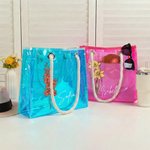 Personalizado 2 Estilos Nacimiento Flor Holográfico Transparente Bolsa Tote con Nombre Playa Accesorios Diario Despedida de Soltera Regalo de Navidad para Novias Mujeres