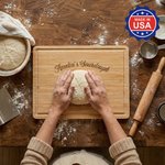 Personalized Engraved Name Sourdough Handmade with Love Charcuterie Cutting Board with Juice Groove Kitchen Decor Made in USA Birthday Gift for Bakers