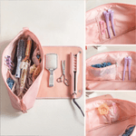 Personalized Dreamy Butterfly Birth Flower Hair Tools Travel Bag with Name Travel Essentials Birthday Gift for Women