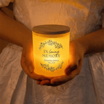 Personalized In Loving Memory Floral Wreath Design LED Candle Jar with Text Memorial Gift for Loss of Loved One