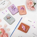 Personalised Multicolor Retro Birth Flower Magnetic PU Leather Bookmark Clip with Name Book Club Birthday Gift for Bookworms Reading Lovers