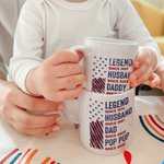 Personalised Stars & Stripes Legend Ceramic Mug with Name and Year Birthday Father's Day Anniversary Gift for Husband Dad Grandpa