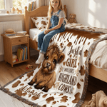 Personalised Cute Highland Cow Soft Throw Blanket with Tassels and Name Home Decor Anniversary Birthday Gift for Cowboy Cowgirl