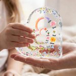 Personalized Birth Flower Butterfly Heart-Shaped Acrylic Plaque with Names Home Decor Mother's Day Gift for Mom Grandma