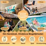 Gepersonaliseerd Extra Groot Strandlaken van Sneldrogende Microvezel met Zeeleven in Schilderstijl en Naam Verjaardagscadeau voor Familie en Vrienden