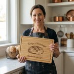 Personalisierte eingravierten Namen Sauerteig Handmade mit Liebe Charcuterie Schneidebrett mit Saft Nut Küche Dekor Geburtstagsgeschenk für Bäcker