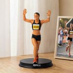Henkilökohtainen 3D Running Expert Photo Ornamentti nimellä Collectible Statue Desk Decoration Syntymäpäivälahja Running Lovers Marathon Runnersille