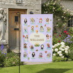 Personalized Cartoon Holy Saints of Heaven Guardian Garden Flag with Name Yard Porch Decor Birthday Children's Day Gift for Kids Christians