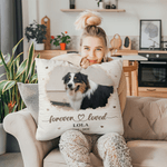 Personalized Forever Love Photo Soft Throw Pillow Cover with Name and Date Memory Sympathy Gift for Loss of Loved One