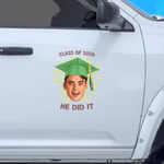 Adesivo impermeabile per auto con nome Regalo di laurea per laureati personalizzato con foto del volto del cappello di laurea