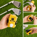 Personalized Golden Golf Badge Initial PU Leather Golf Ball Bag Tee Holder with Name Golf Club Birthday Gift for Golf Lovers