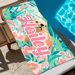 Gepersonaliseerd Extra Groot Strandlaken van Sneldrogende Microvezel met Zeeleven in Schilderstijl en Naam Verjaardagscadeau voor Familie en Vrienden