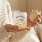 Personalized In Loving Memory Floral Wreath Design LED Candle Jar with Text Memorial Gift for Loss of Loved One