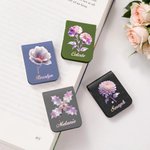 Personalised Multicolor Retro Birth Flower Magnetic PU Leather Bookmark Clip with Name Book Club Birthday Gift for Bookworms Reading Lovers