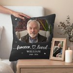 Personalized Forever Love Photo Soft Throw Pillow Cover with Name and Date Memory Sympathy Gift for Loss of Loved One