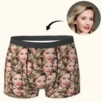 Give Him A Naughty Surprise - Personalised Face Photo Men's Underwear Boxer Brief