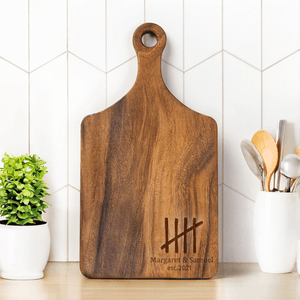 Personalized Fifth Anniversary Wood Charcuterie Cutting Board with Names and Year Kitchen Decor Anniversary Gift for Wife Husband Couple