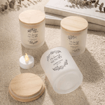 Personalized In Loving Memory Floral Wreath Design LED Candle Jar with Text Memorial Gift for Loss of Loved One