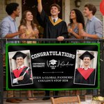 Personalized Multicolor Congratulations Photos Banner with Name Text and School Name Party Backdrop Decor Class of 2026 Graduation Gift for Graduates