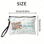 Personalized Mama Bow Flower Large Tote Bag Portable Makeup Bag with Name Birthday Mother's Day Gift for Mom Grandma Family