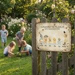 Personalised Duck Family Retro Garden Metal Sign with Name and Text Garden Decoration Mother's Day Birthday Gift for Grandma Mom