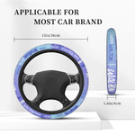 Personalized Multicolour Word Cloud Car Steering Wheel Cover with Name Car Accessories Birthday Gift for Car Owners
