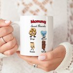 Personlig 1-10 Cartoon Cookie Wafer 11oz 15oz keramisk kaffemugg med namn och titel Mors dag Födelsedagspresent till mamma mormor