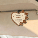 Personalised Drive Safe Heart Wooden Car Sun Visor Clip with 1-10 Names Titile Text Car Accessories Birthday Mother's Day Gift for Mom Family