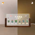 Personalised Butterflies 1-8 Birth Flowers Acrylic LED Night Light with Wooden Base and Name Home Decor Birthday Gift for Mother Grandmother