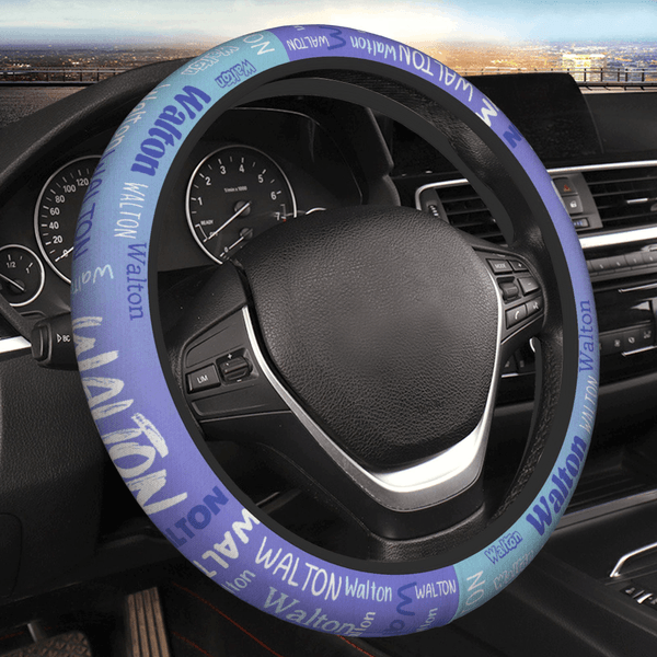 Personalized Multicolour Word Cloud Car Steering Wheel Cover with Name Car Accessories Birthday Gift for Car Owners