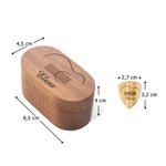 Caja de almacenamiento personalizada de madera para púas de guitarra magnética con nombre o monograma grabado regalo de cumpleaños para guitarristas