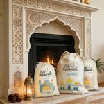 Gepersonaliseerde Cadeautas voor Eid Mubarak met Halve Maan Ster en Boog met Koord en Naam Ramadan- en Eid-cadeau voor Kinderen