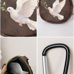 Sac de rangement pour chapelet en cuir PU avec nom Cadeau religieux de baptême pour les chrétiens
