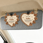 Personalised Drive Safe Heart Wooden Car Sun Visor Clip with 1-10 Names Titile Text Car Accessories Birthday Mother's Day Gift for Mom Family
