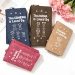 Personalised Cute Cartoon Kid Line Drawing PU Leather Wristlet Wallet with Title and Name Mother's Day Birthday Gift for Mom Grandma