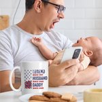 Personalised Stars & Stripes Legend Ceramic Mug with Name and Year Birthday Father's Day Anniversary Gift for Husband Dad Grandpa