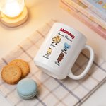 Personlig 1-10 Cartoon Cookie Wafer 11oz 15oz keramisk kaffemugg med namn och titel Mors dag Födelsedagspresent till mamma mormor
