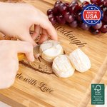Personalized Engraved Name Sourdough Handmade with Love Charcuterie Cutting Board with Juice Groove Kitchen Decor Made in USA Birthday Gift for Bakers